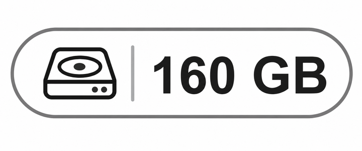 160 GB hard drive storage badge